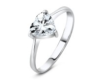 Huge Heart  CZ Silver Ring SCR-8-03